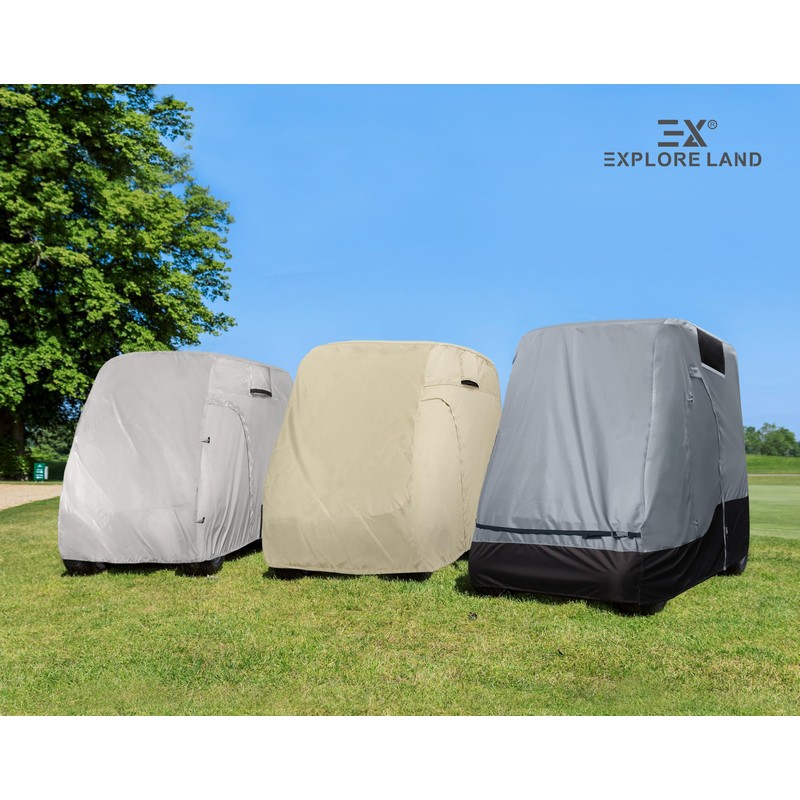 Explore Land 600D Waterproof Golf Cart Cover Fits for Most