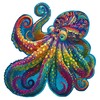 Mys Aurora Unique Wooden Jigsaw Puzzles - Agate Octopus, 300