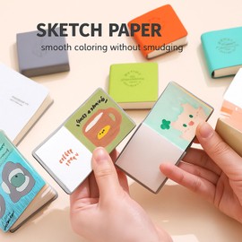 Mini Watercolour Paint Set Travel 3PCS Mini Sketchbook - Mini Travel Watercolor Notebook, Tiny Artist Sketch Pad for Painting, Portable Watercolour Journal, Small Pocket-Sized Sketch Book for Adults