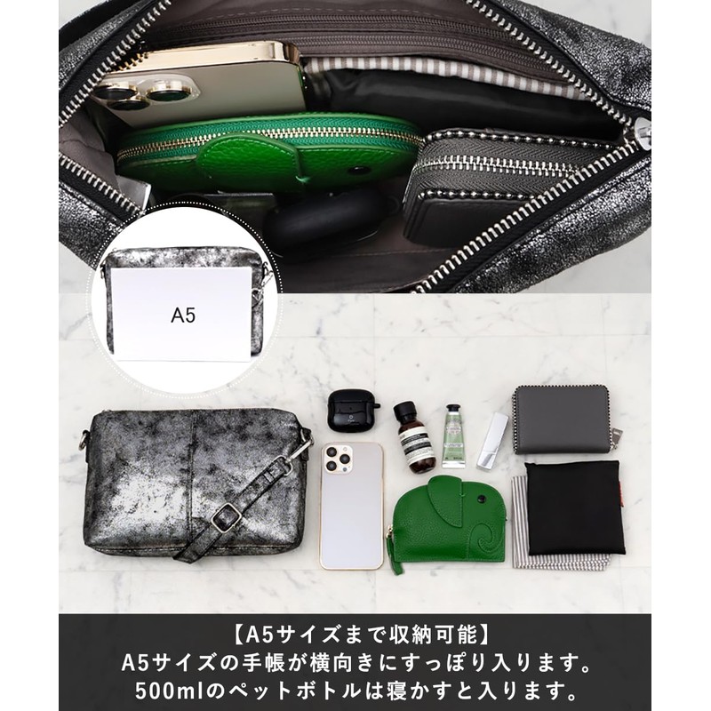 VITAFELICE VTB-20099p Women's Glitter Square Shoulder Bag (Silver)