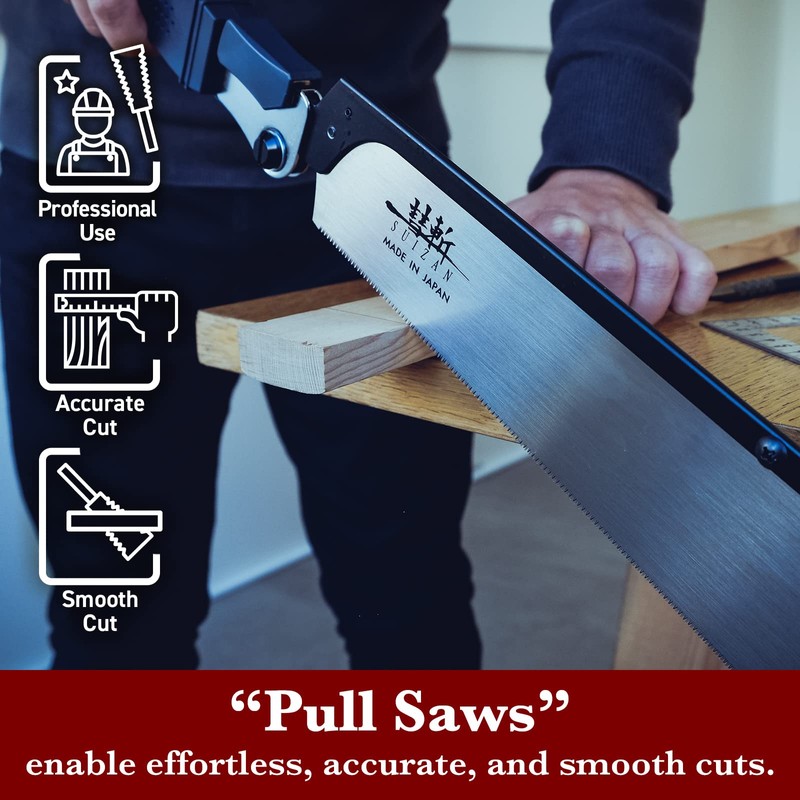 SUIZAN Folding Dozuki Dovetail Saw 9.5" Crosscut - Professional Japanese