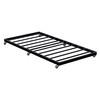 Lutown-Teen Twin Trundle Bed Frame with Metal Slats, Roll-Out Design,