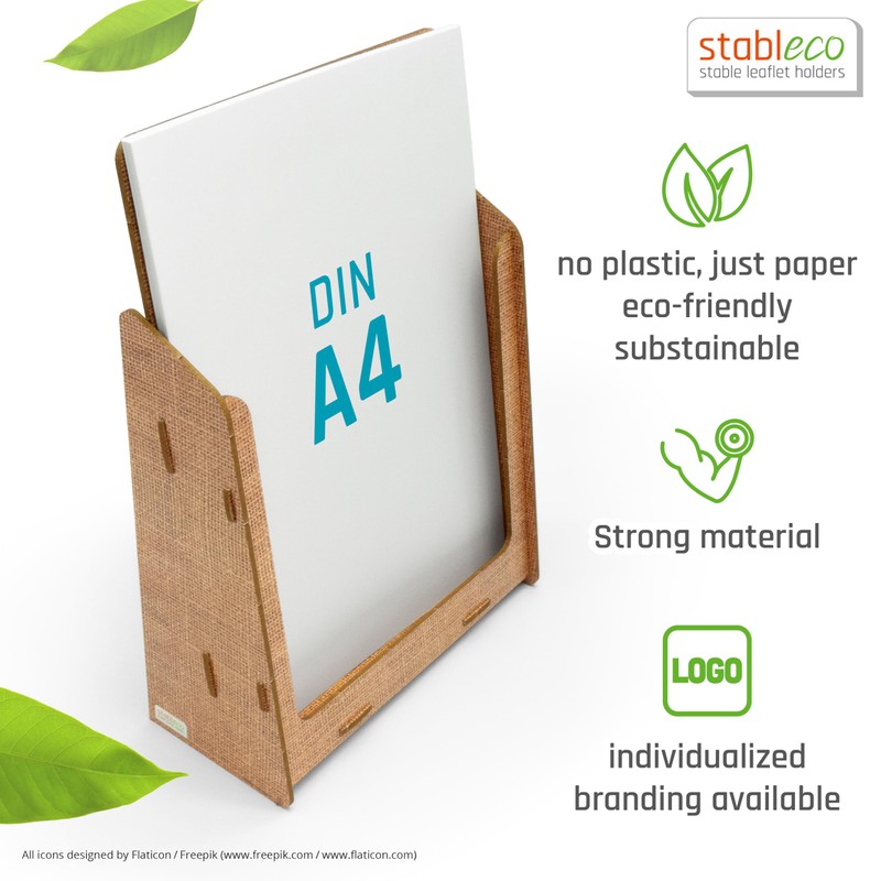 stableco 1x Ecological Wall Brochure Stand DIN A4 Vertical 1