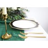 Decor Essentials Charger Plate Ceramic Scalloped Edge Gold Rimmed Dinnerware