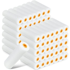 Nuogo 120 Pcs 4 Inch Foam Paint Roller Mini High Density Foam Roller Refills Paint Edger Tool for Walls Brings Smooth Finishes Flat Surfaces (White)