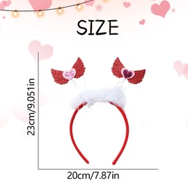 Macute Valentines Heart Headband for Women Red Heart Headband Hair Band Romantic Love Design Hair Accessories Party Supplies (Plush Red, Average)
