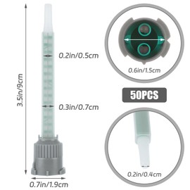 50 Pcs 3.5 Inch Epoxy Mixing Nozzle Tip for Adhesive Gun Applicator, Static Mixing Nozzle Adhesive Cartridges Tip for 50ml/1.7oz (1:1/1:2ratio) 16 Element