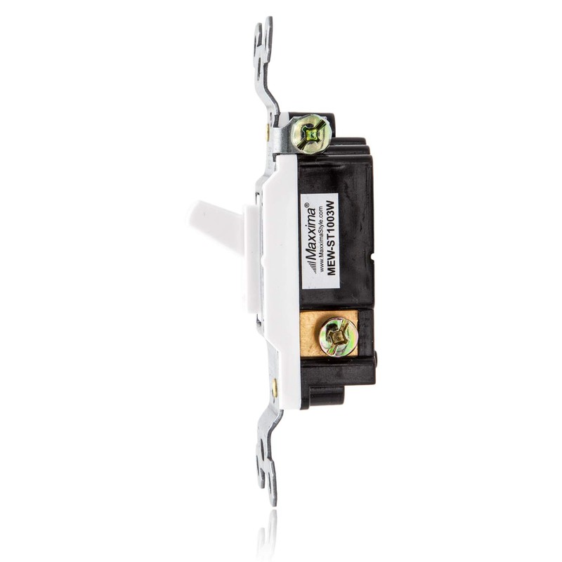 Maxxima 3 Way Toggle Wall Switch On/Off White 15A, Light