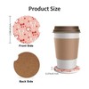 Car Coasters for Cup Red Bows Heart, Absorbent Ceramic Cork