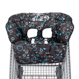 2-in-1 Baby Shopping Trolley Cover Highchair Seat Cushion - Portable Design (Black Circle)