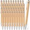 Tenare 40 Pcs Bamboo Ballpoint Pens Retractable Ballpoint Pens 1.0