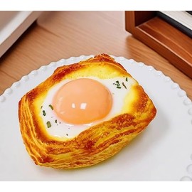 Speed Mao Food Model, Delicious Plump Fried Egg, Bread, Food Sample