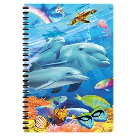 3D LiveLife A5 Notebook - Dolphin Family from Deluxebase. 80 Page Lenticular Dolphin Notebook. Superb School or Office Stationery with Artwork from Artist Michael Searle