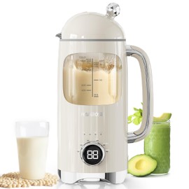 6-in-1 Upgraded 34oz Nut Milk Maker Machine with 8 Stainless Steel Blades, Automatic Plant-Based Milk Maker for Homemade Soy, Almond, Oat, Shakes & More, Keep Warm, Delay Timer & Self-Cleaning
