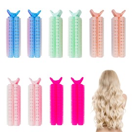 Hair Root Clips, 10 Pcs Hair Roller with Clips Portable Rollers for Hair Volume 5 Color Natural Fluffy Root Clips No Heat Plastic Hair Curlers for Women Girls