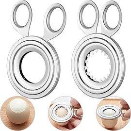 Boao Cortador de Huevos de Acero Inoxidable, 2 Piezas, Cortador de Huevo hervido, Cortador de Huevo, cáscara de Huevo, abridor de Tijeras para Suministros de Cocina