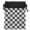 Whole Round Shoulder Bag Pochette Checkered Made in Japan Navy