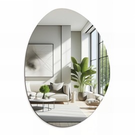 TheiaMo Irregular Wall Mirror 24"x32", Frameless Asymmetrical Mirror for Wall, Modern Decorative Bathroom Mirror, Wall Mounted Mirror for Bedroom Living Room Entryway