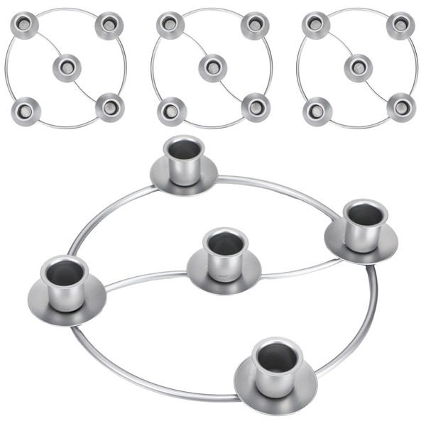 LemonRoad 4 Pcs Christmas Advent Wreath Ring 5 Candle Holder