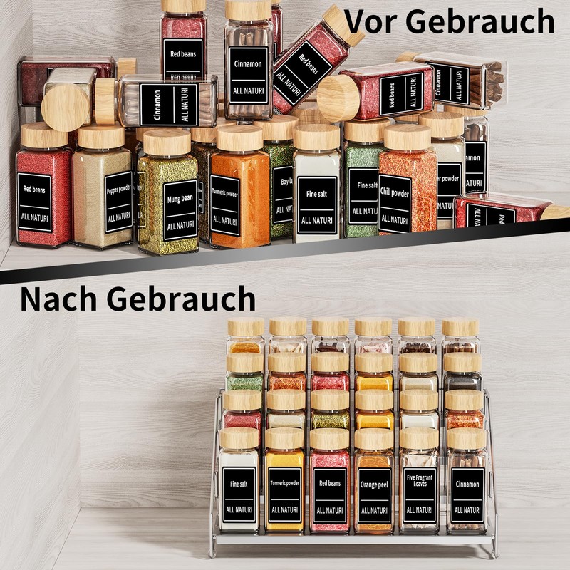 MAYZOLOP 4 Tier Spice Rack, Standing, Spice Rack, No Drilling,