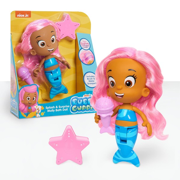Bubble Guppies Splash and Surprise Molly Bath Doll, Kids Toys for Ages 3 Up by Just Play