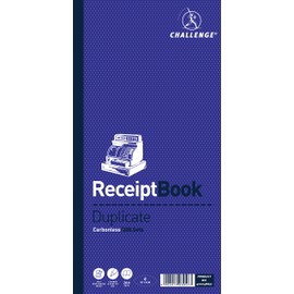 Challenge Duplicate Receipt Book, Carbonless, 200 Pages, 1 pack (280 x 141 mm)
