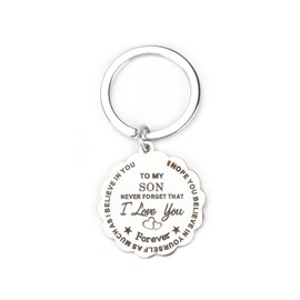 Son Keychain,To My Son Gift,Inspirational Gift from Mom,Gift for Christmas, Graduation,Anniversaries,I Love You Son Keychain,Christmas Keychain,Gifts for Son