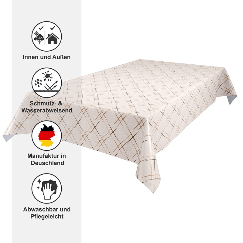 BEAUTEX Oilcloth Tablecloth, Wipe-Clean Tablecloth, Round, Oval Square, Choice of