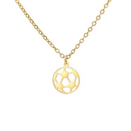Dreamtimes Football Necklace for Women Men Sports Ball Pendant Necklace Football Necklace Trendy Sports Fan Jewellery Collection Gift for Athletes Friends, Stainless Steel, No Gemstone