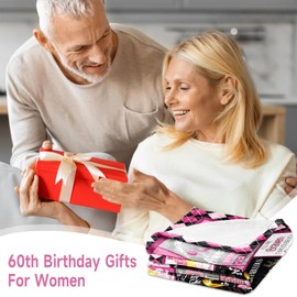 CAPRIFIC 60th Birthday Gifts for Women Blanket 60”X50”,60th Birthday Gifts for Her,Auntie Birthday Gifts Ideas for Women,Birthday Presents for Women,Grandma Birthday Gifts,Birthday Presents for Mum