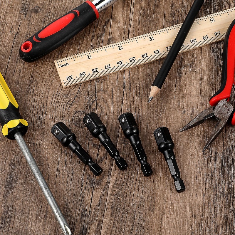 Nogeqi 5 Pcs 3/8 Impact Adapter,Impact Socket Adapter,1/4 to 3/8