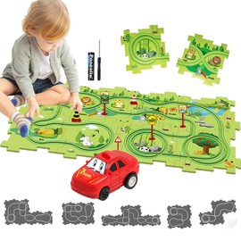 Toy Motorway, DIY Puzzle Track for Children's Toy, DIY Route, Educational Game, Gift Games for Children Aged 2, 3, 4, 5, 6 Years (Country)