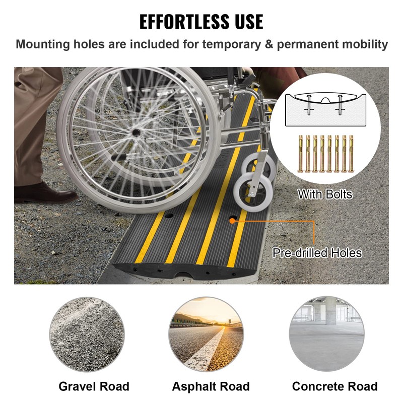 VEVOR Car Driveway Rubber Curb Ramps Heavy Duty 33069lbs Capacity