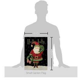 Breeze Decor Christmas Flag Pole Set Home Banner Yard Sign Room Post Gravesite Stand Cemetery Flagpole Outdoor Tapestry Grandma White Elephant Holly Jolly Santa Grave Decor, Xmas Gifts Made in USA