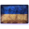 Metal Sign 20 x 30 cm Ukraine Flag Vintage Tin
