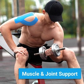 3 Rolls Kinesiology Tape (5 m x 5 cm), Professional Kinesiotapes Physio Tape Sport Tape Set, Waterproof & Skin-Friendly Kinesiotape, for Muscle Support, Knee Pain, Elbow and Shoulder