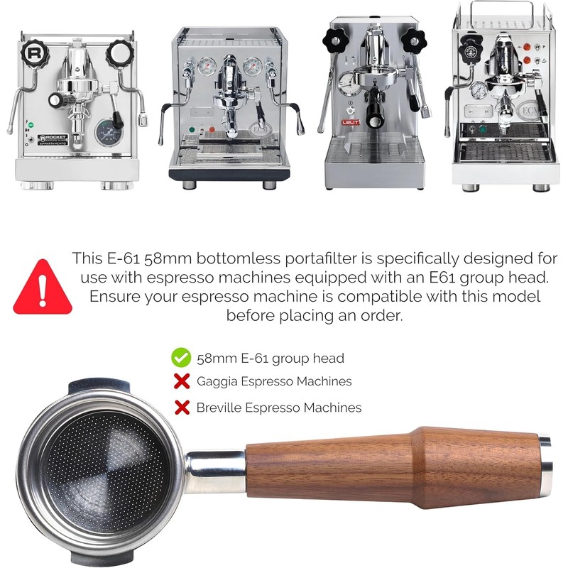 Knodos E61 Filter Holder for E61 Group Head, 58mm, 2