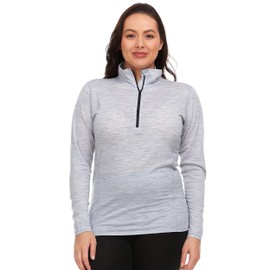 Minus33 Merino Wool Womens Woolverino Micro 1/4 Zip Ash Gray XX-Large