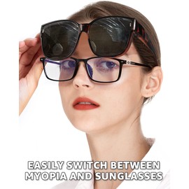 LVIOE Polarized Over Glasses Sunglasses for Women Men Oversized Fit Over Sunglasses with UV400 Protection CLS3091