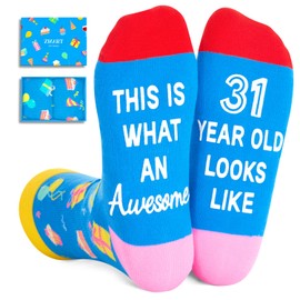 Zmart 31st Birthday Gifts Ideas - 31st Birthday Socks for Women Men 31 Year Old Socks for Man Woman, Gifts for Guys Turning 31