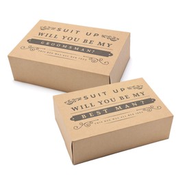 Pop Fizz Designs Groomsmen Box (6 pack) Groomsman Gift I Groomsmen Proposal Box | Groomsmen Gift Box Set | Will You Be My Groomsman? | Will You be My Best Man? | Kraft Style