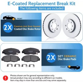 EXPPOWER Rear Drilled Brake Rotors + Ceramic Pads Set for 2004 - 2011 Ford F-150 6-Lug