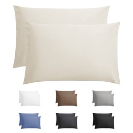 Sleeptime Cushion Cover 60 x 70 cm, Beige, Set of 2, 100% Cotton, Cushion Cover 60 x 70 cm, with Hotel Cover