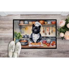 Caroline's Treasures DAC6320MAT Schipperke The Chef Doormat Front Door Mat Indoor Outdoor Rugs for Entryway, Non Slip Washable Low Pile, 18H X 27W