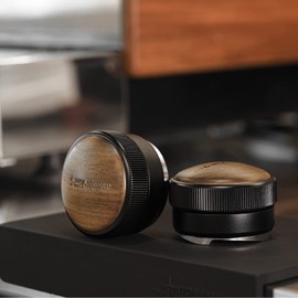 MHW-3BOMBER Espresso Coffee Distributor 58.35mm, Espresso Distribution Tool with Wooden Lid, Adjustable Height Coffee Leveler with Non-slip for 58mm Portafilters, Espresso Accessories T5270L4