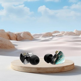 FAAEAL in Ear Monitor, HiFi Wired Earbuds, Gaming Headphones, Hybrid IEM Earphones with Powder Metallurgy Faceplate, Recessed QDC 2 Pin CableIn-Ear Hanging Type 3.5mm Plug w/mic