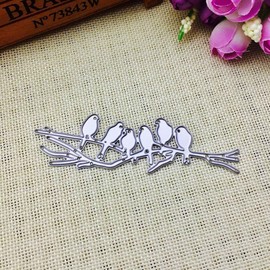 Cutting Stencil Metal Embossing Stencil Cutting Machine Cutting Die Birds on Branch Stencil Cutting Embossing Cutting Die DIY Homemade for Scrapbooking Scrapbook Cards Making Accessories Decoration