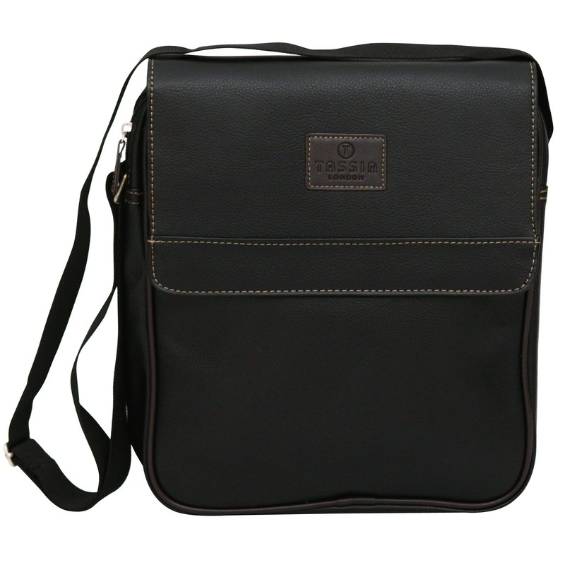 Tassia PU Leather Messenger Bag - Rear External Zipped Pocket