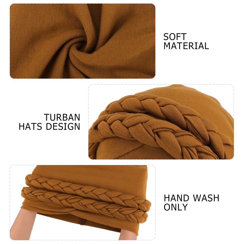 DRESHOW African Women's Turban Double Braid Headwear Headwear Chemo Cap