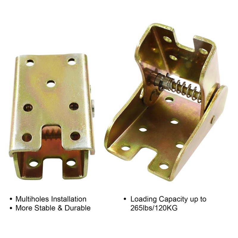 Suiwotin 4pcs Folding Hinge Bracket, Self Locking Hinges 90 Degree